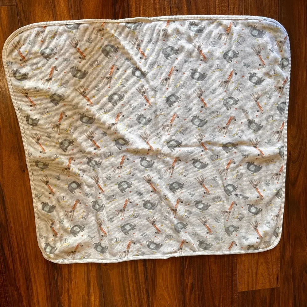 Lullaby Lane Thermal Zoo Animal Elephant Sloth thermal Waffle Weave Baby blanket